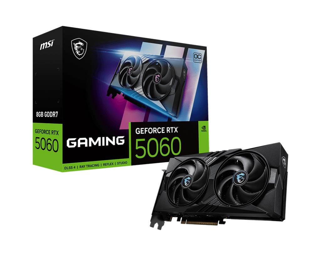Graphics Card MSI NVIDIA GeForce RTX 5060 8 GB GDDR7 128 bit PCIE 5.0 16x Dual Slot Fansink RTX50608GGAMINGOC