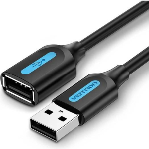 CABLE USB2.0 MALE TO FEMALE/1.5M BLACK CBIBG VENTION
