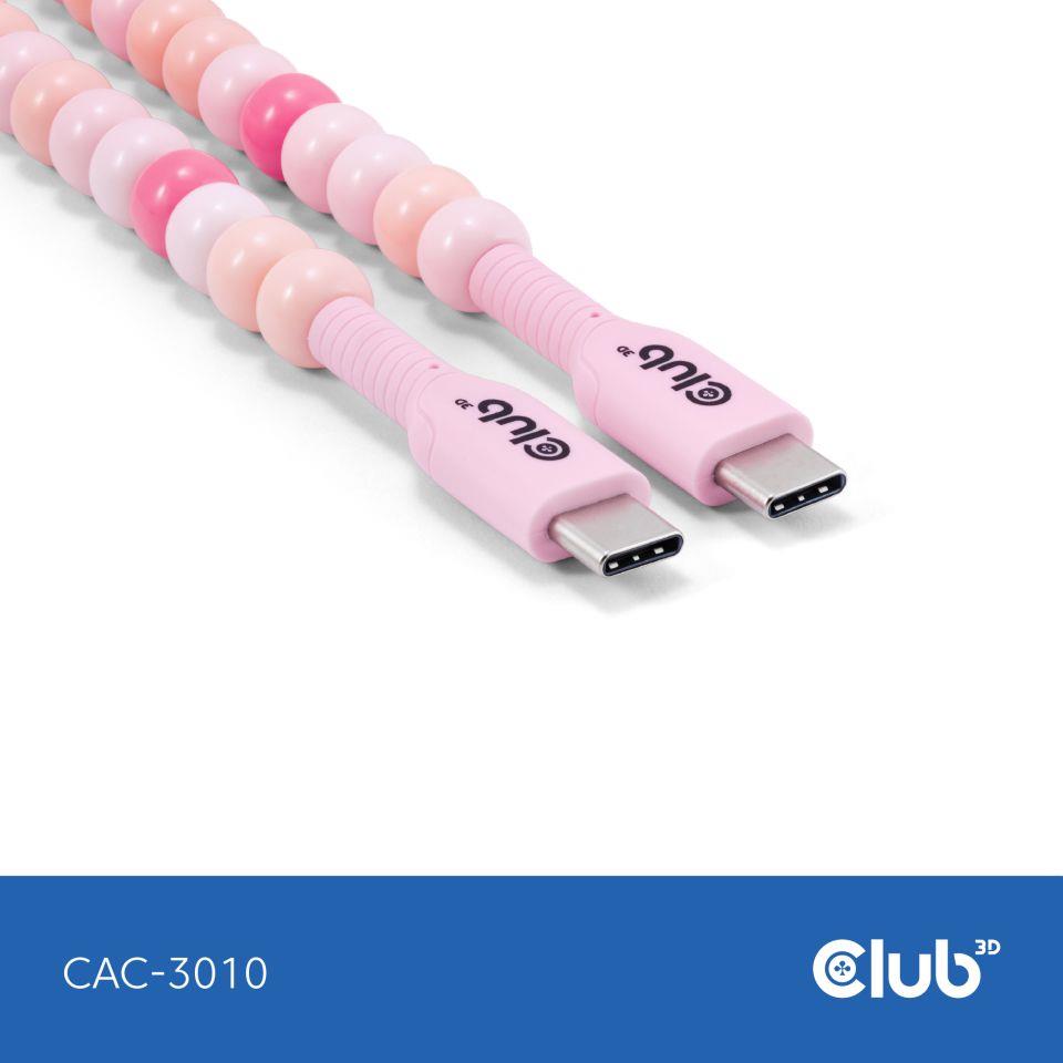 CABLE USB-C TO USB-C/PINK CAC-3010 CLUB3D - Image 2