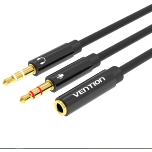 CABLE AUDIO 2X3.5MM TO 3.5MM/0.3M BBTBY VENTION