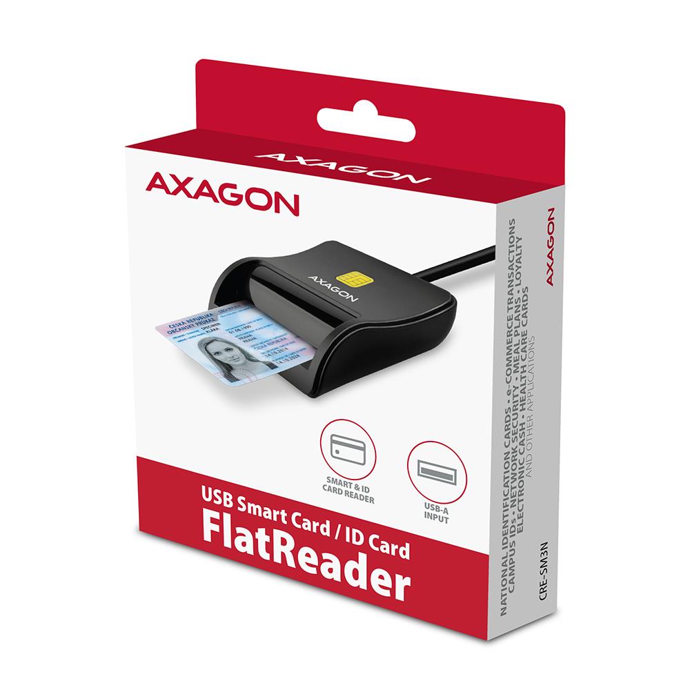 CARD READER FLAT SMARTCARD/USB2.0 1.3M CRE-SM3N AXAGON - Image 9