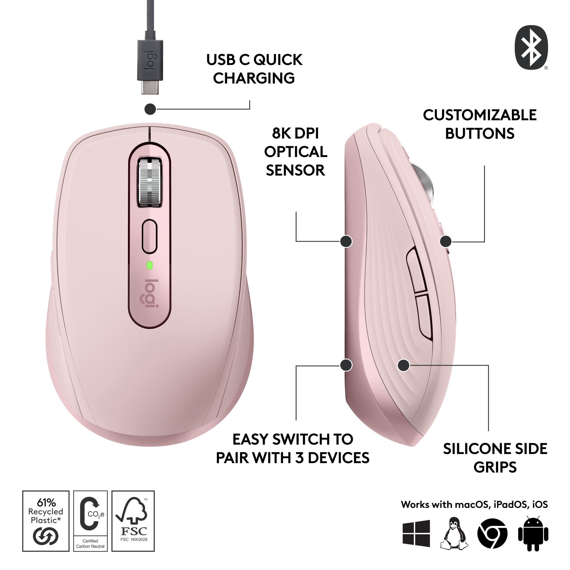 MOUSE USB OPTICAL WRL MX 3S/PINK 910-006931 LOGITECH - Image 55