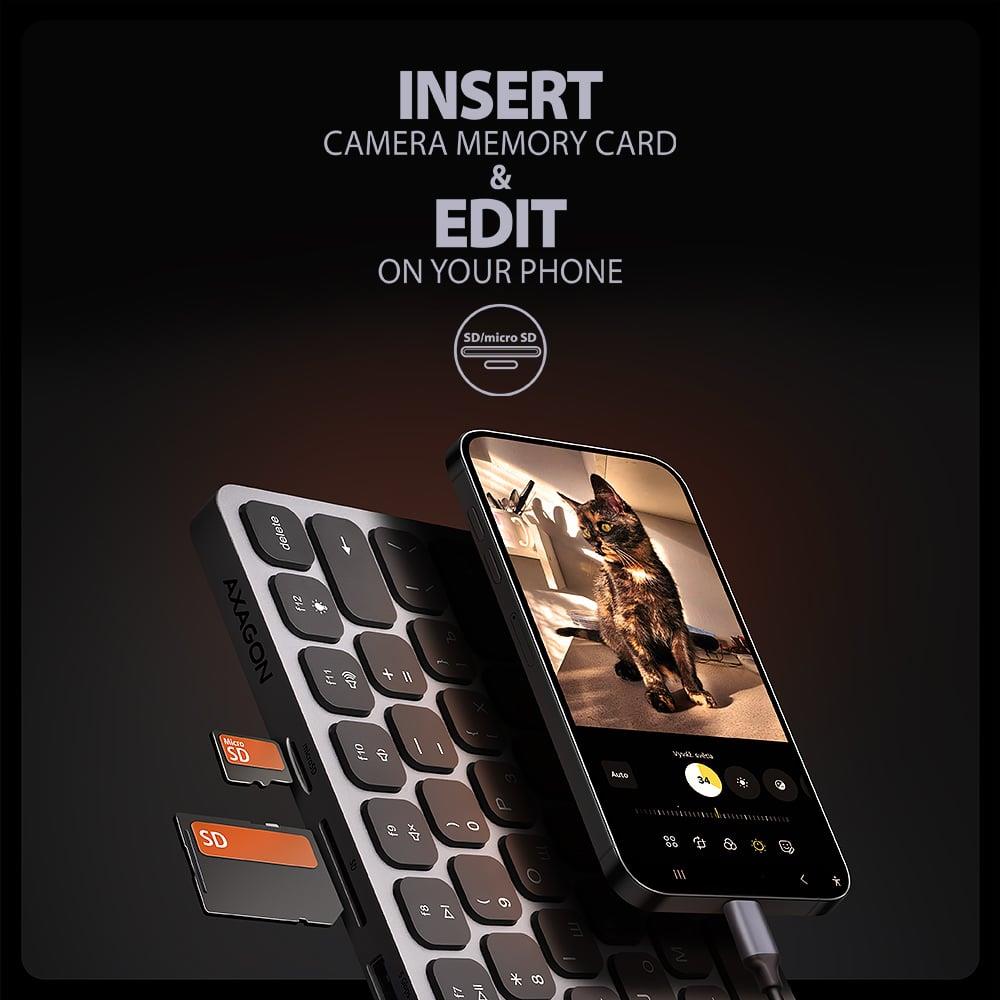 KEYBOARD + I/O HUB 9IN1/0.6M HMC-KB-CRL AXAGON - Image 5