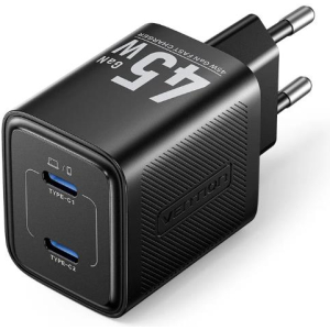 MOBILE CHARGER WALL 45W USB-C/2P BLACK FEFB0-EU VENTION