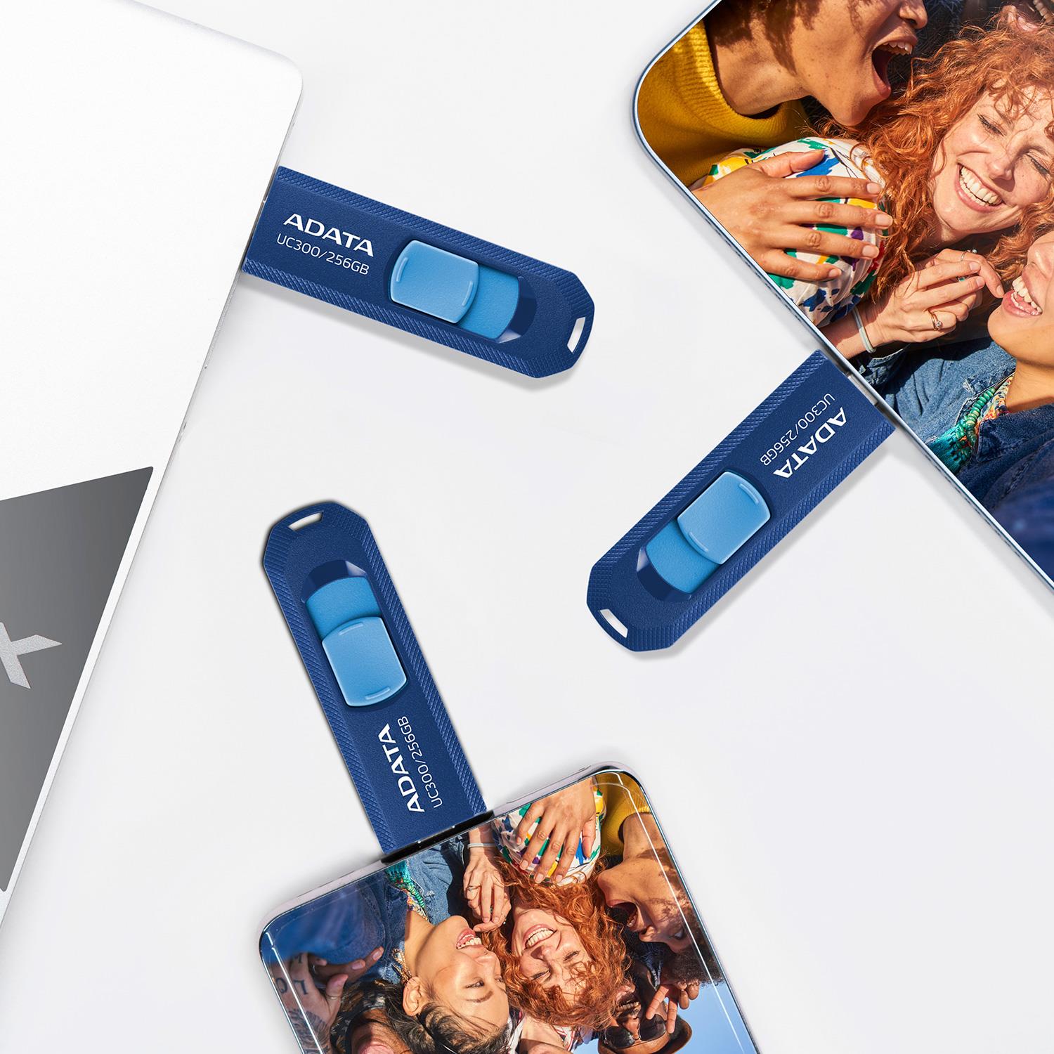 MEMORY DRIVE FLASH USB-C 128GB/ACHO-UC300-128G-RBK/GN ADATA - Image 9