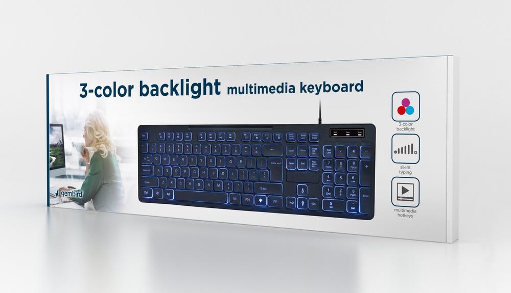 KEYBOARD MULTIMEDIA USB ENG/BLACK KB-UML3-02 GEMBIRD - Image 4