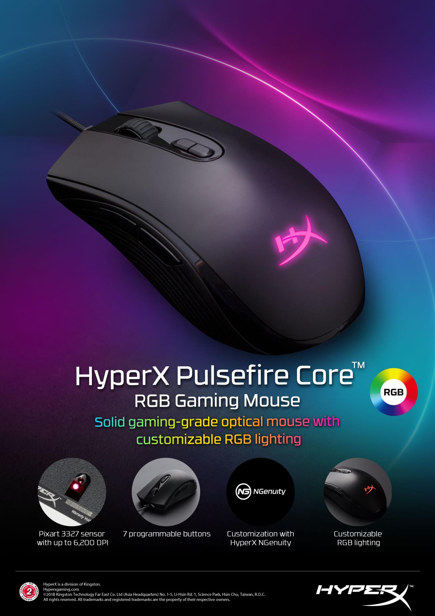 MOUSE USB OPTICAL PULSEFIRE/CORE HX-MC004B HYPERX - Image 36
